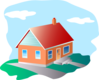 Cartoon House With Blue Sky Clip Art